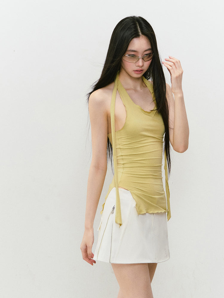 Casual Pencil Skirt with Double - Side Zippers