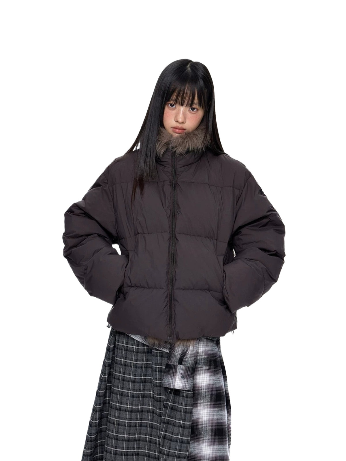 Vintage Fur Collar Down Jacket