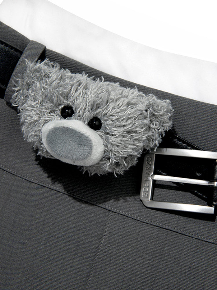 Black & Gray Pleated Midi Skirt