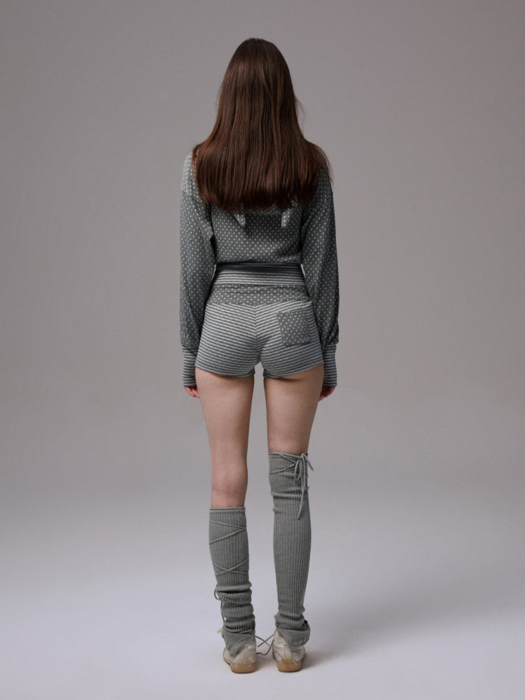 Double-Slider Small Polka Dot Devil Horn Hoodie