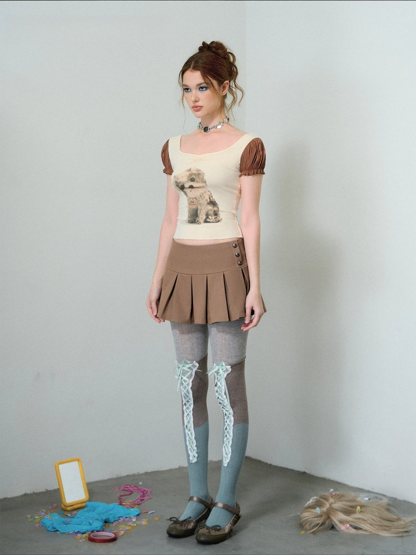 Square Neck Puppy T-shirt
