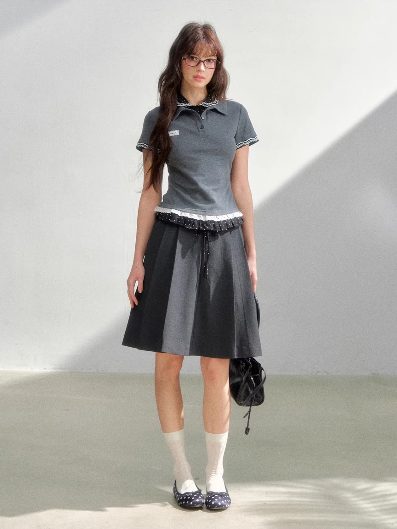 Vintage Layered Polo Knit Tee