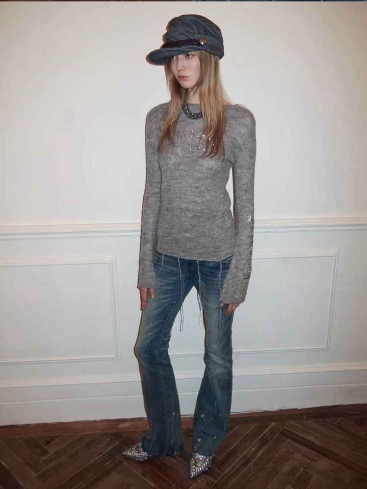 Washed High Waist Flare Jeans