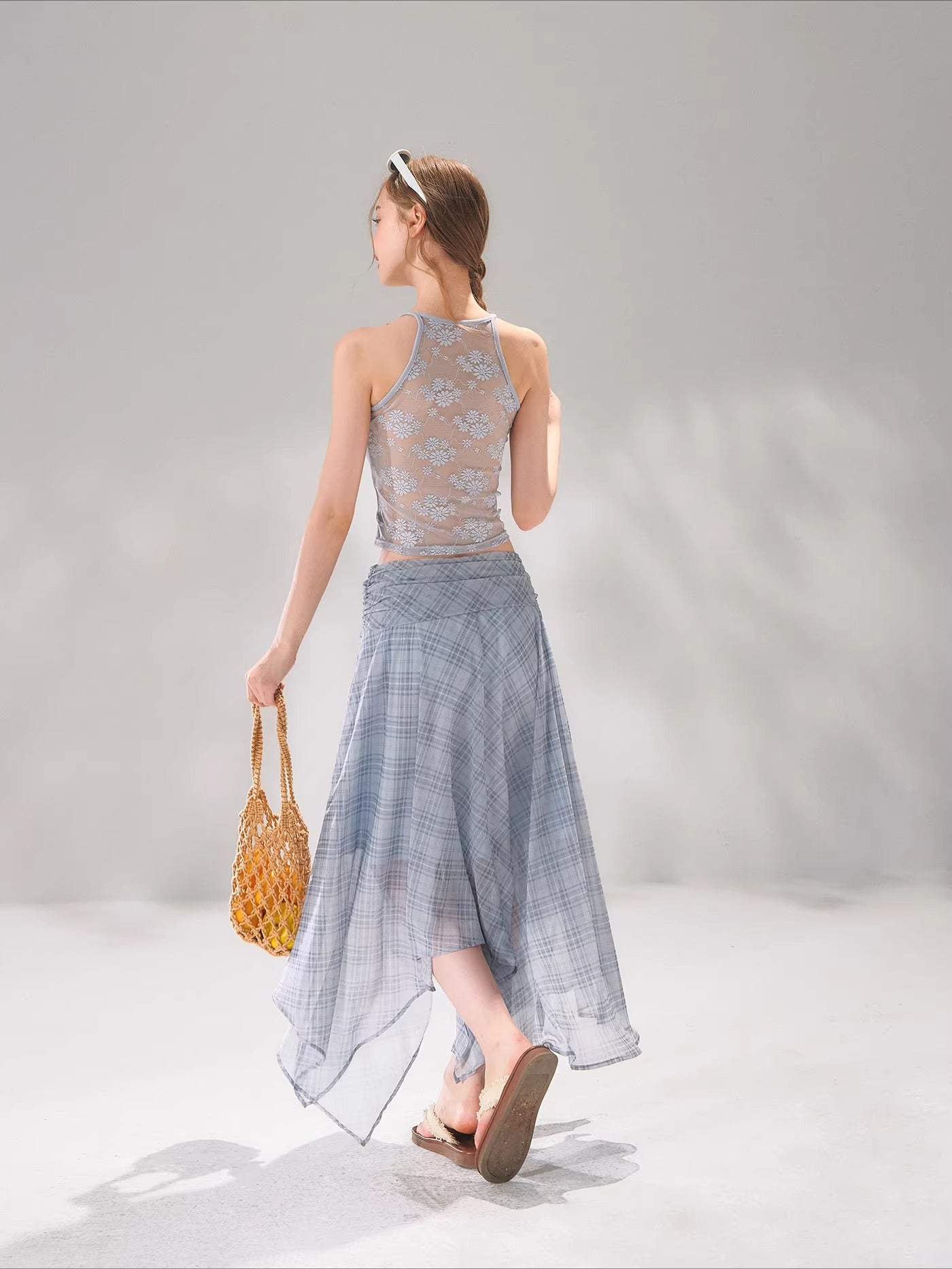 Striped Lace Shirt Set