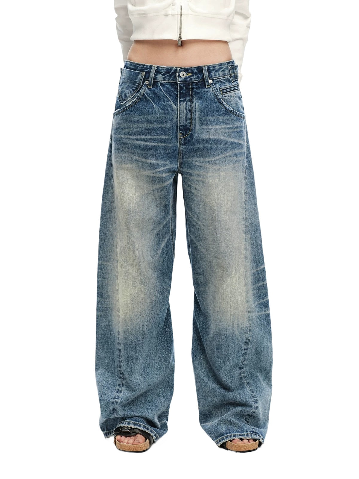 Washed Straight Jeans