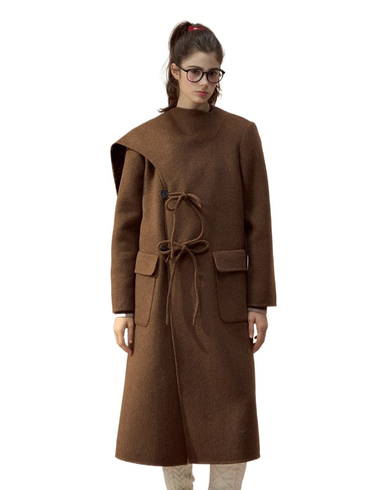 Wool Double-Faced Shawl Coat