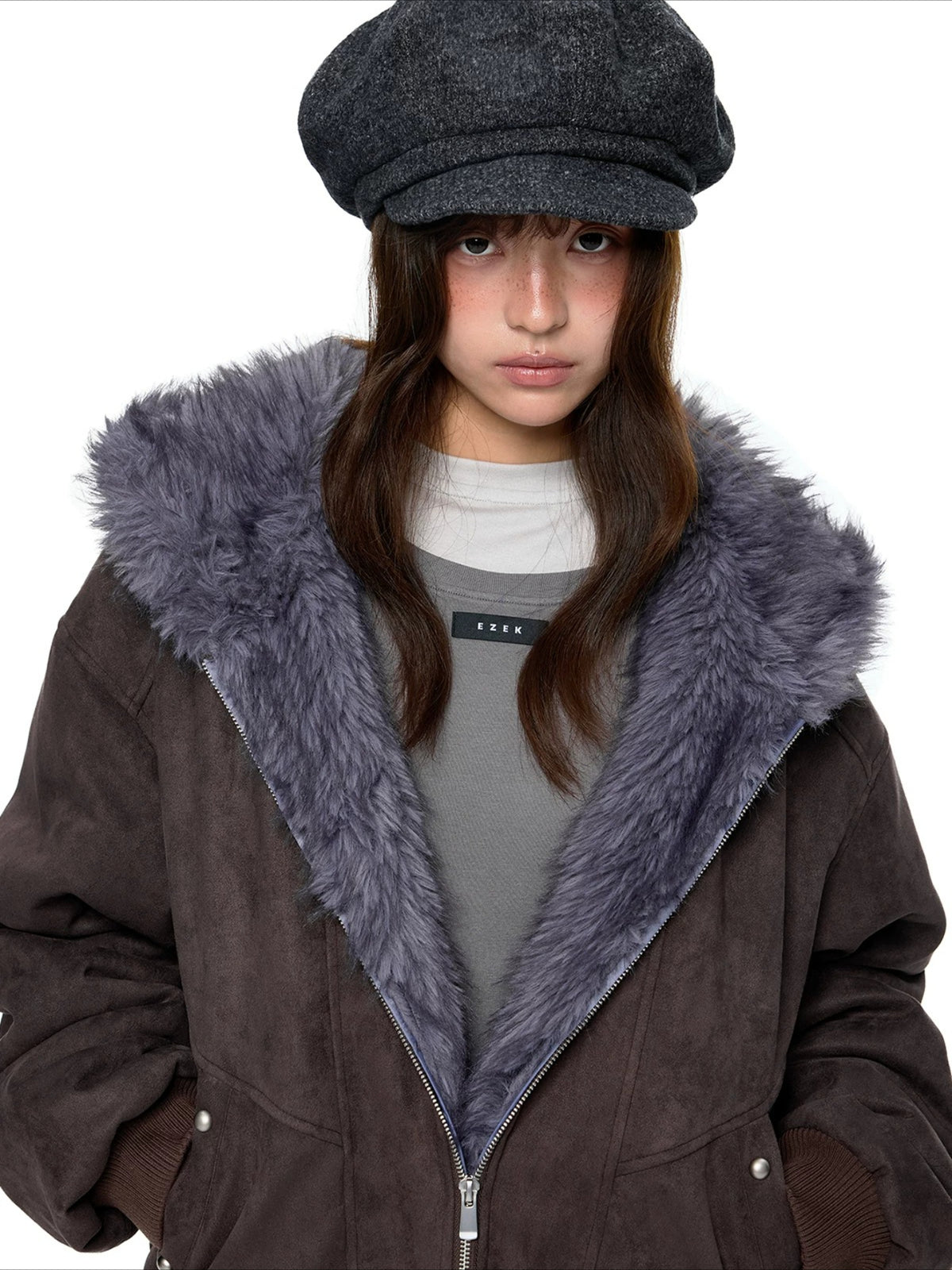 Faux Suede Cat Ear Jacket