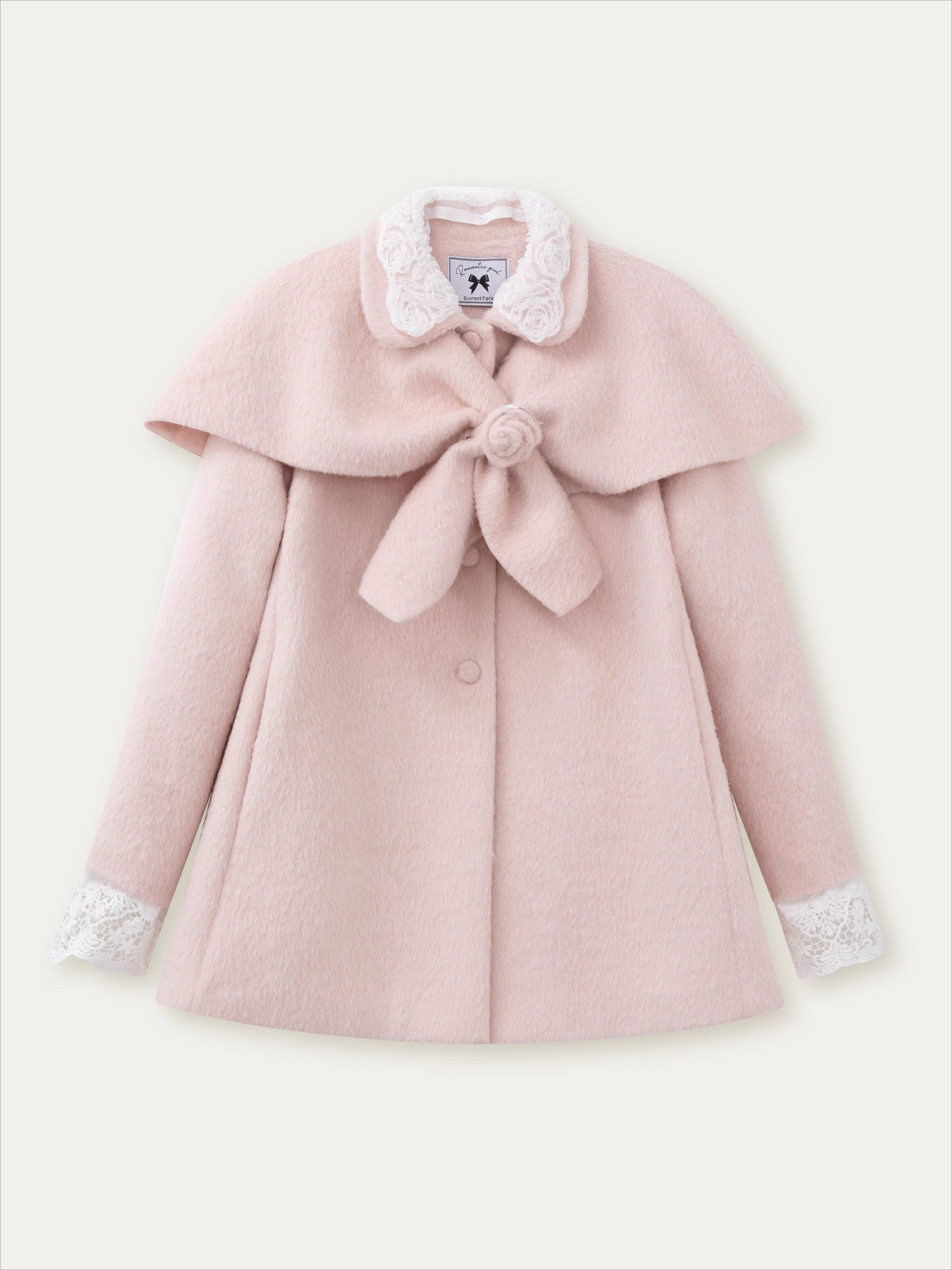 Two-Piece Cape Wool Coat