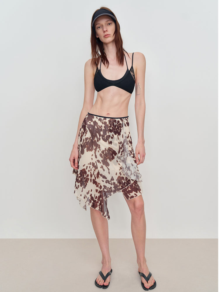 Irregular Flowy Mesh Skirt