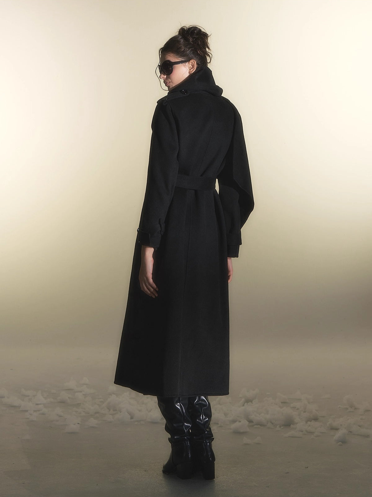Cape Scarf Double-Faced Wool Coat