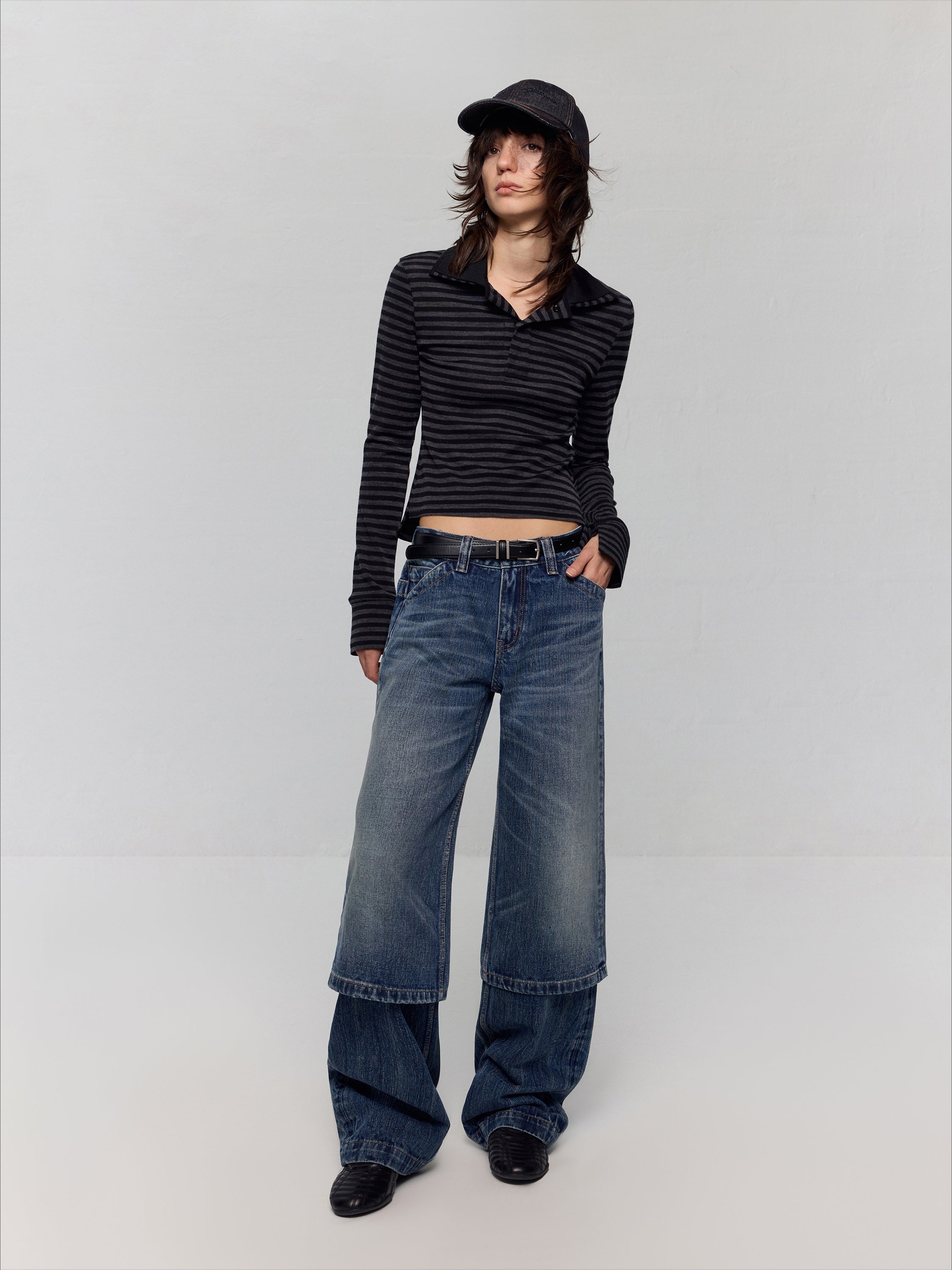 Removable Leg Design Wide-Leg Pants