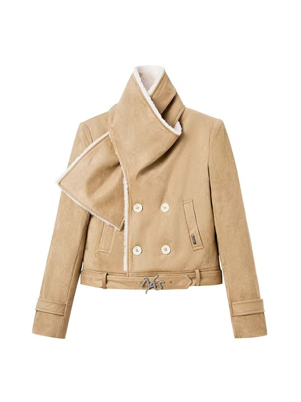 Maddie Shawl Short Suede Jacket