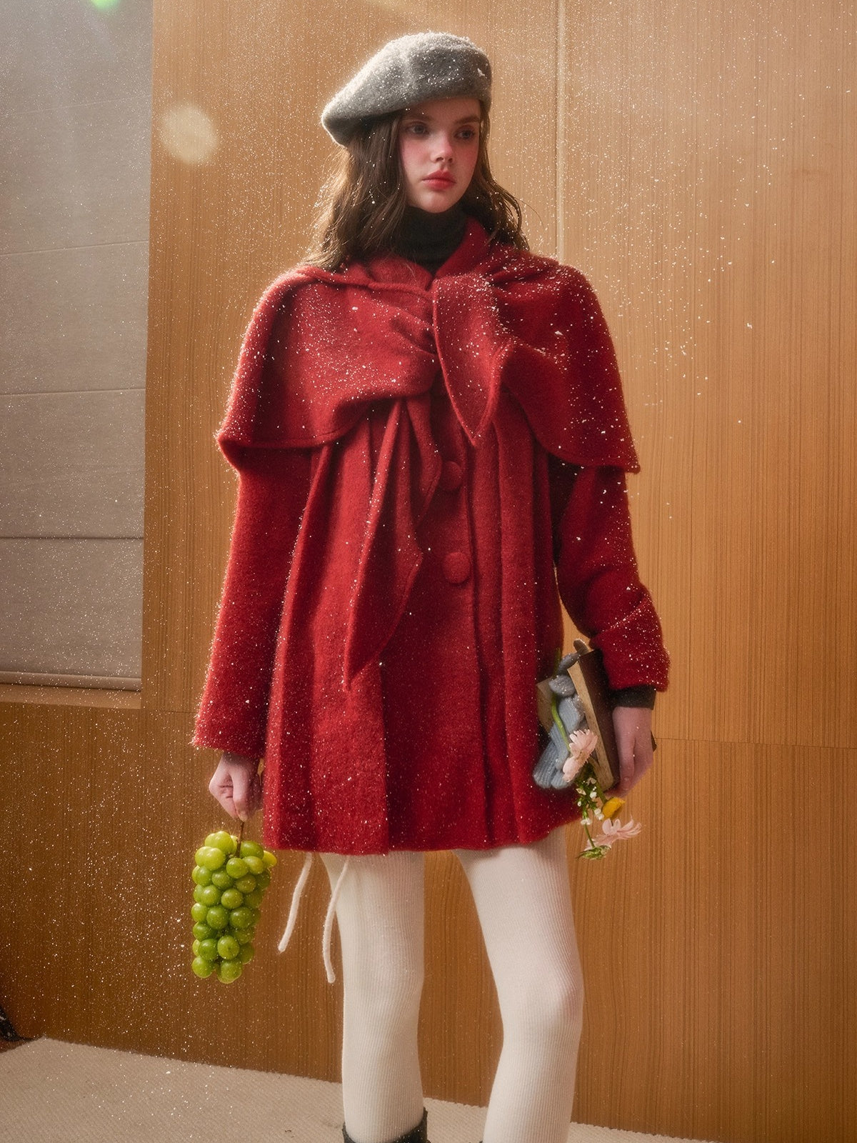 Red Cape Two-Piece Coat