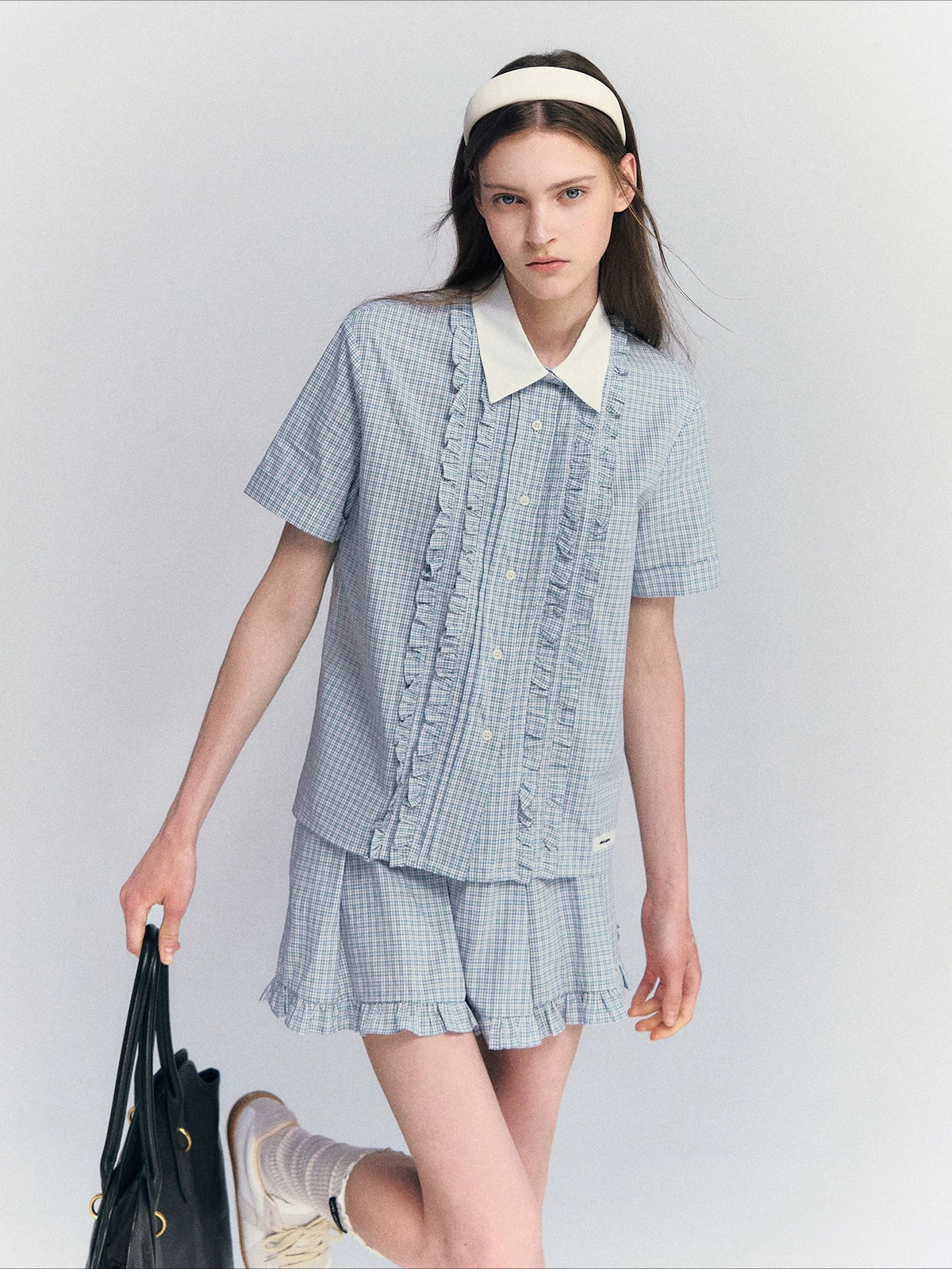 Plaid Shirt Skirt Set