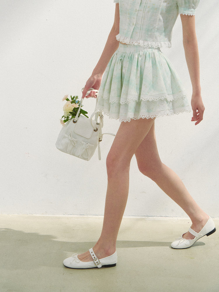 White Cotton Embroidered Shirt & Skirt Set