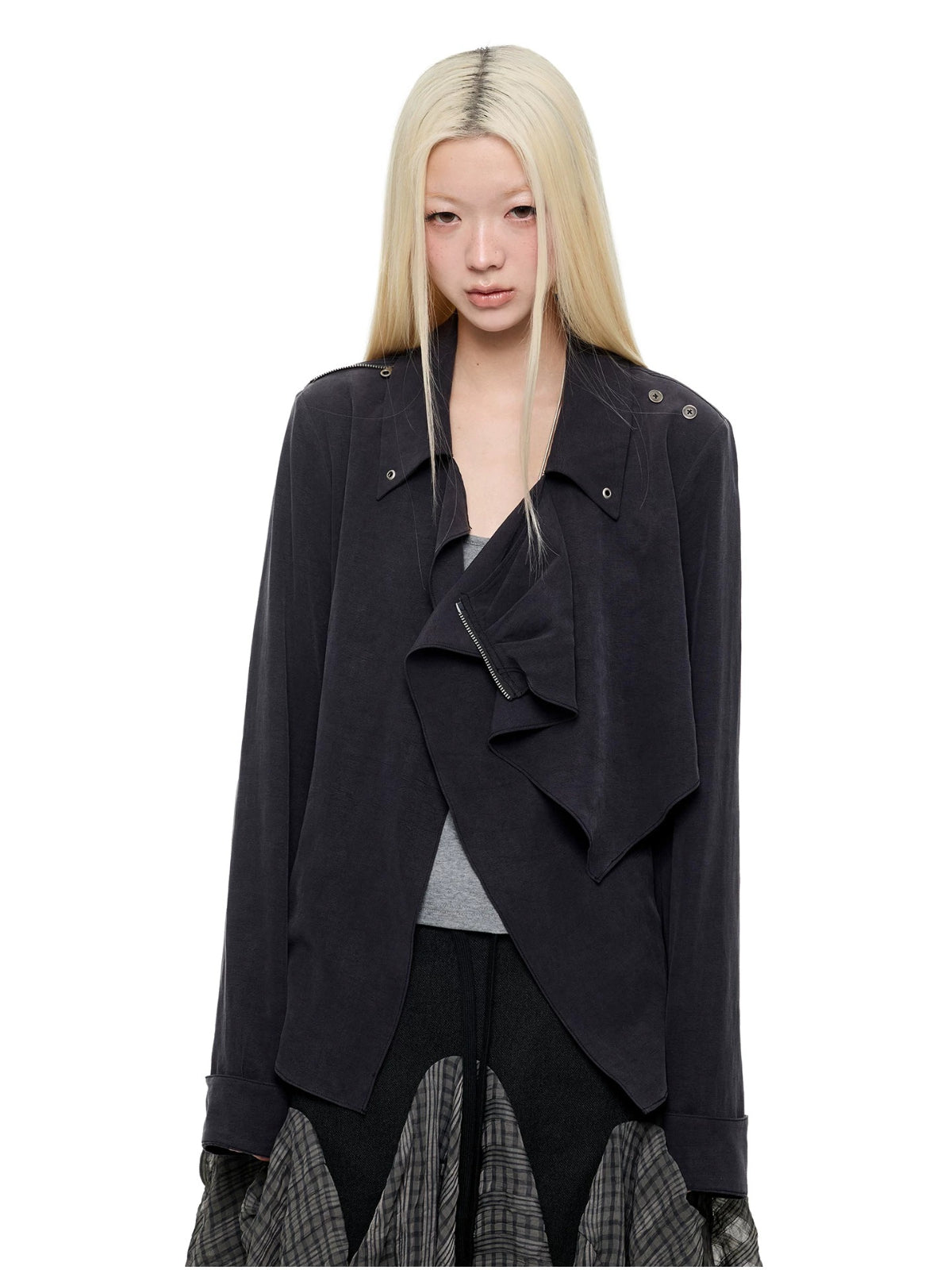 Korean Asymmetric Collar Shirt
