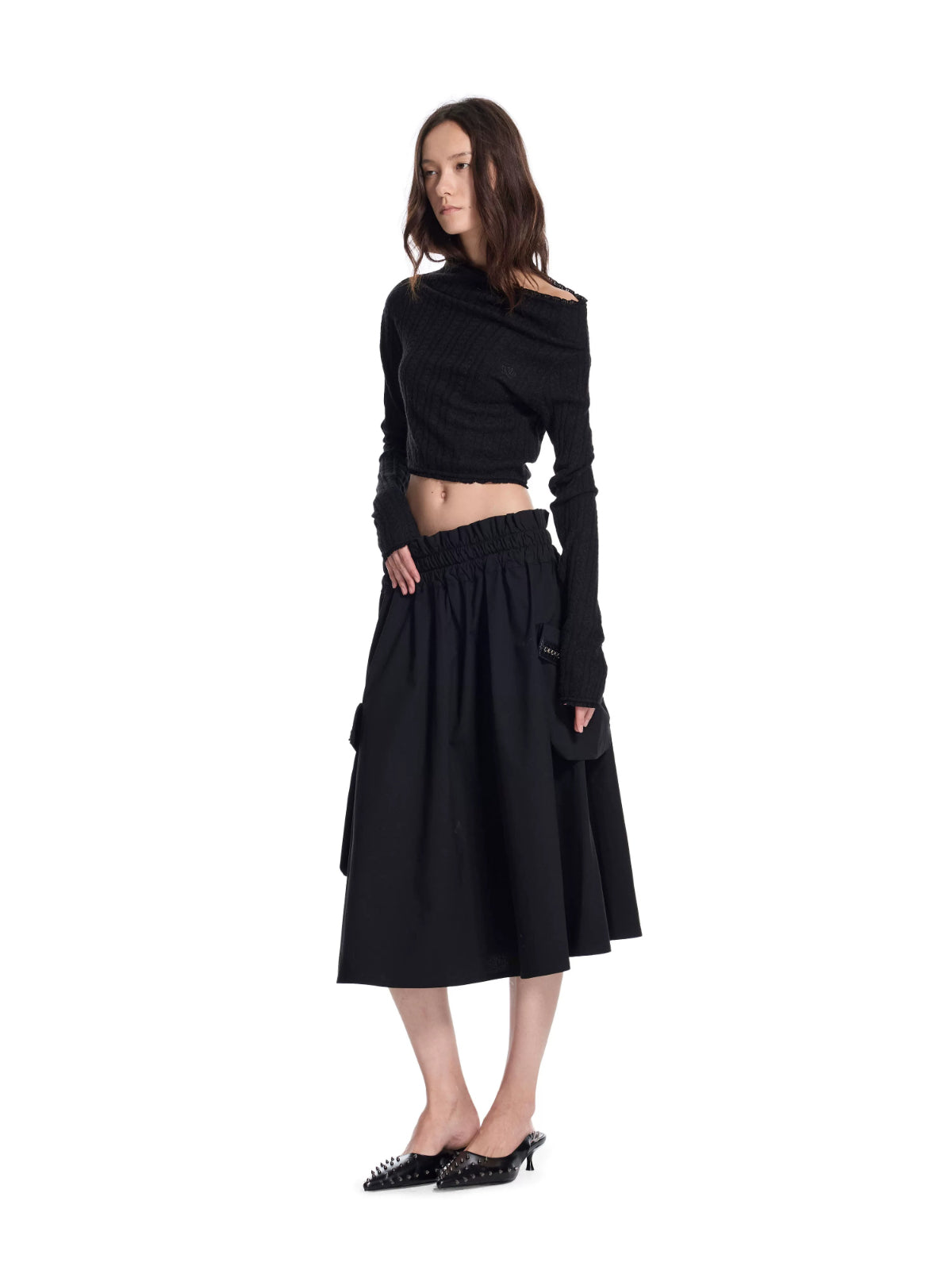 Reversible Cable Knit Embroidered Top