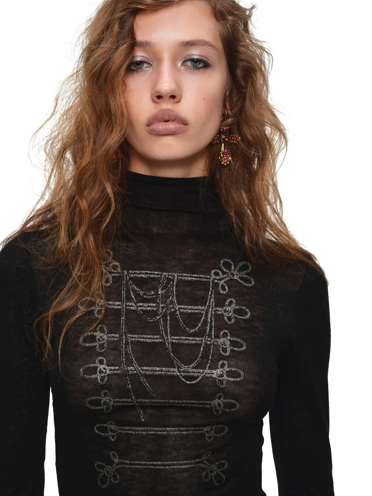 Napoleon Gold Foil Mock Neck Vest
