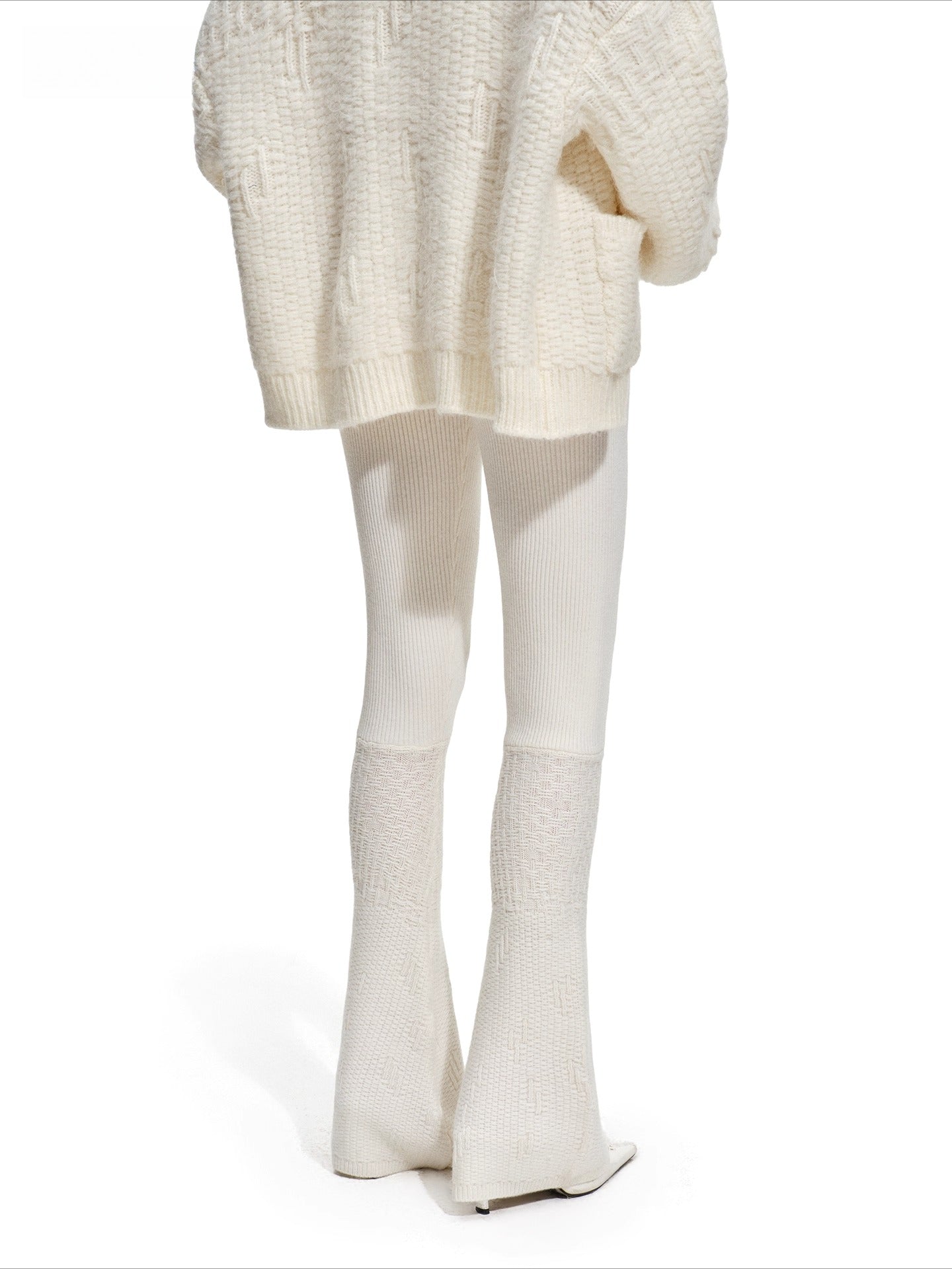 Polar Ribbed Wool Knit Pants