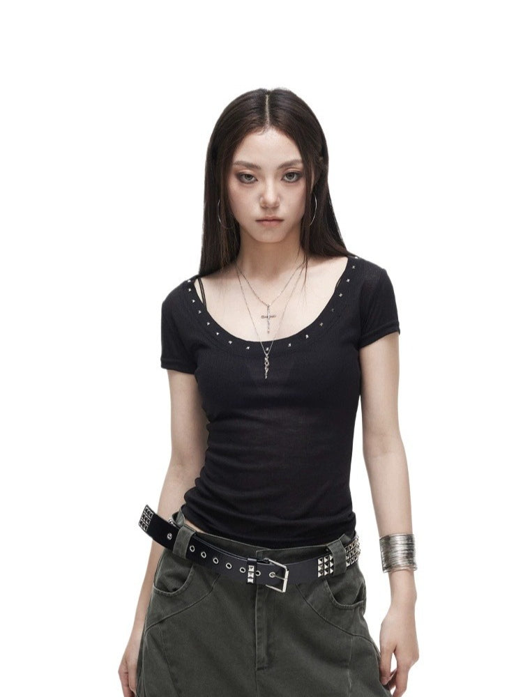 Rivet V Neck Tee