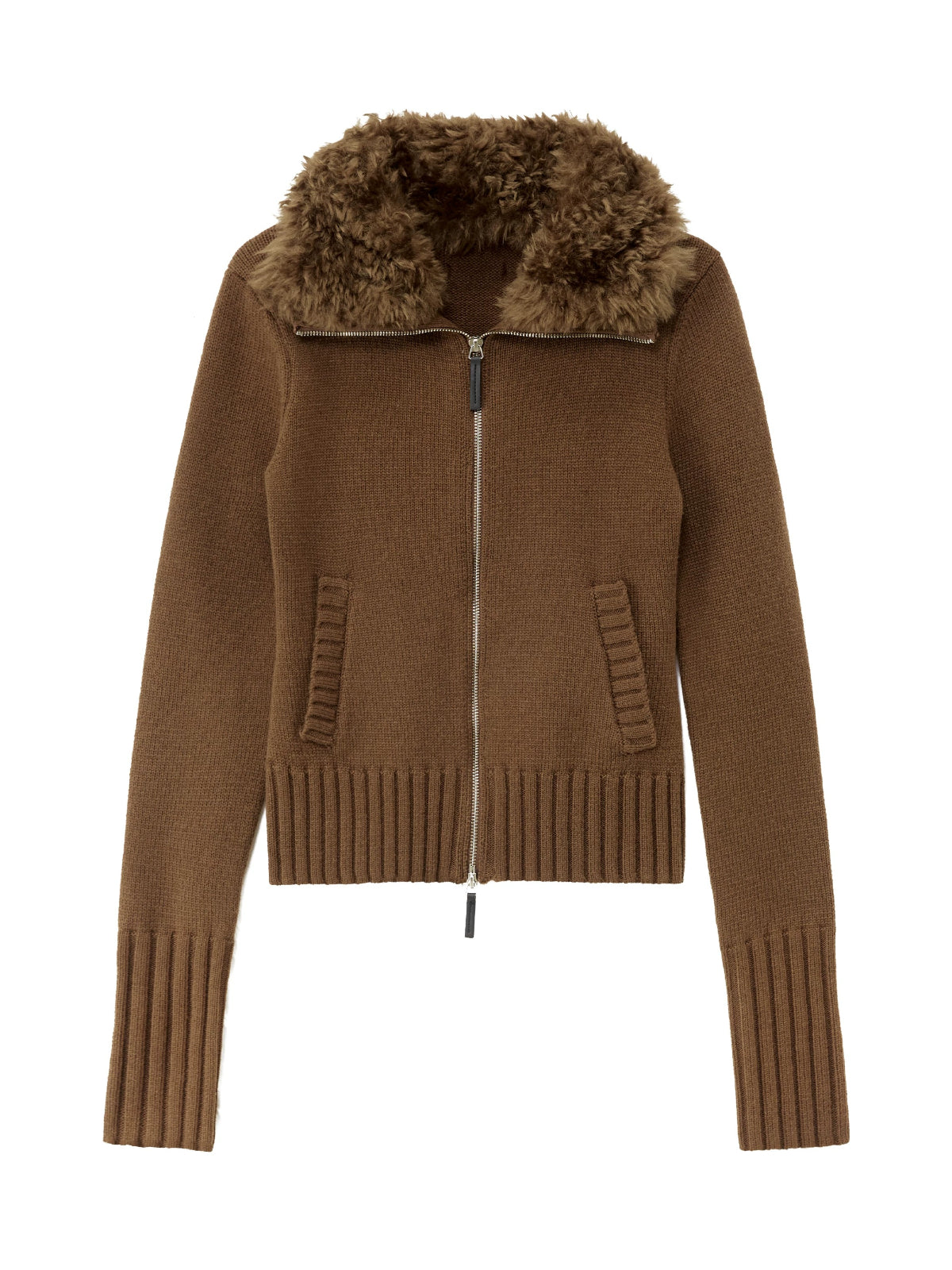 Vintage Wool Fur Collar Cardigan