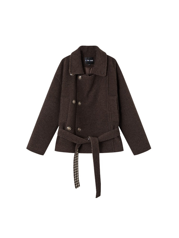 Plaid Patchwork Wool-Blend Cropped Jacket