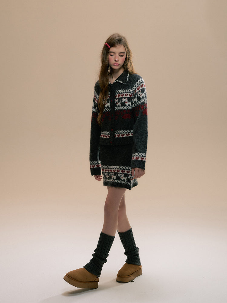 Fair Isle Westie Sweater & Skirt Set