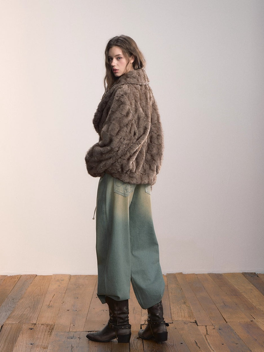 Reversible Eco-Faux Fur Toggle Coat