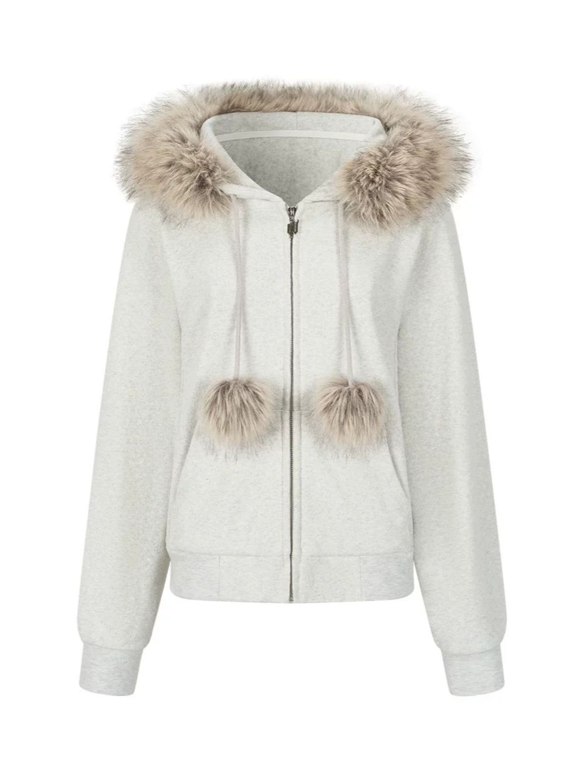 Fur Trim Knit Lounge Set