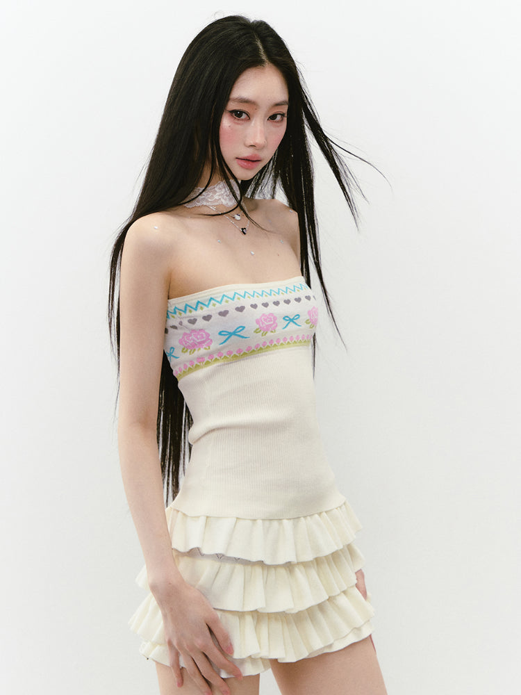 White Versatile Knitted Cake Skirt