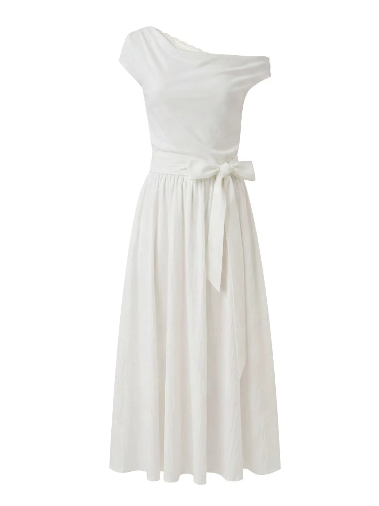 Lace Cowl-Neck Maxi Dress