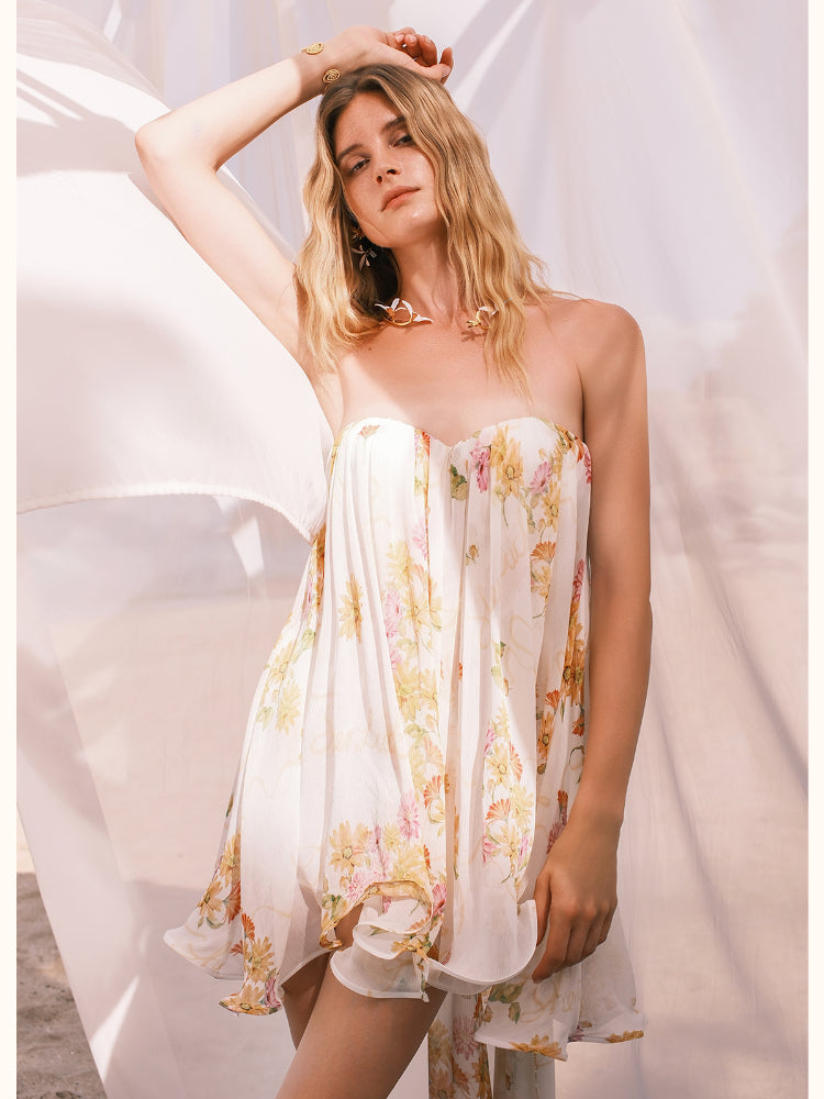 Chiffon Tube Top Dress