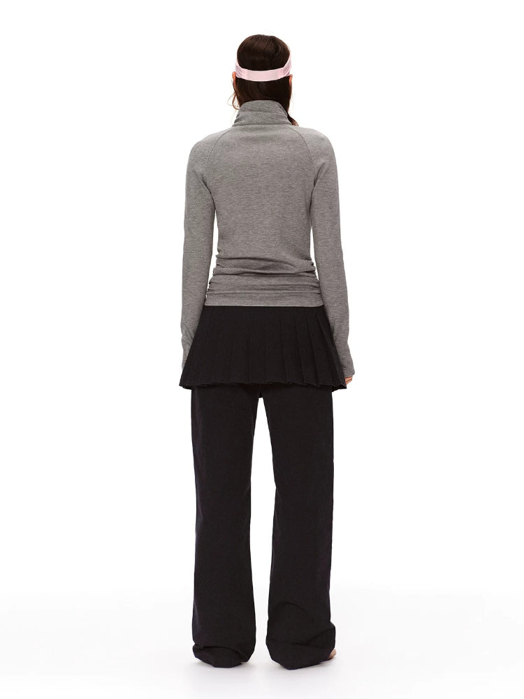 Ruched Zip Sweatshirt