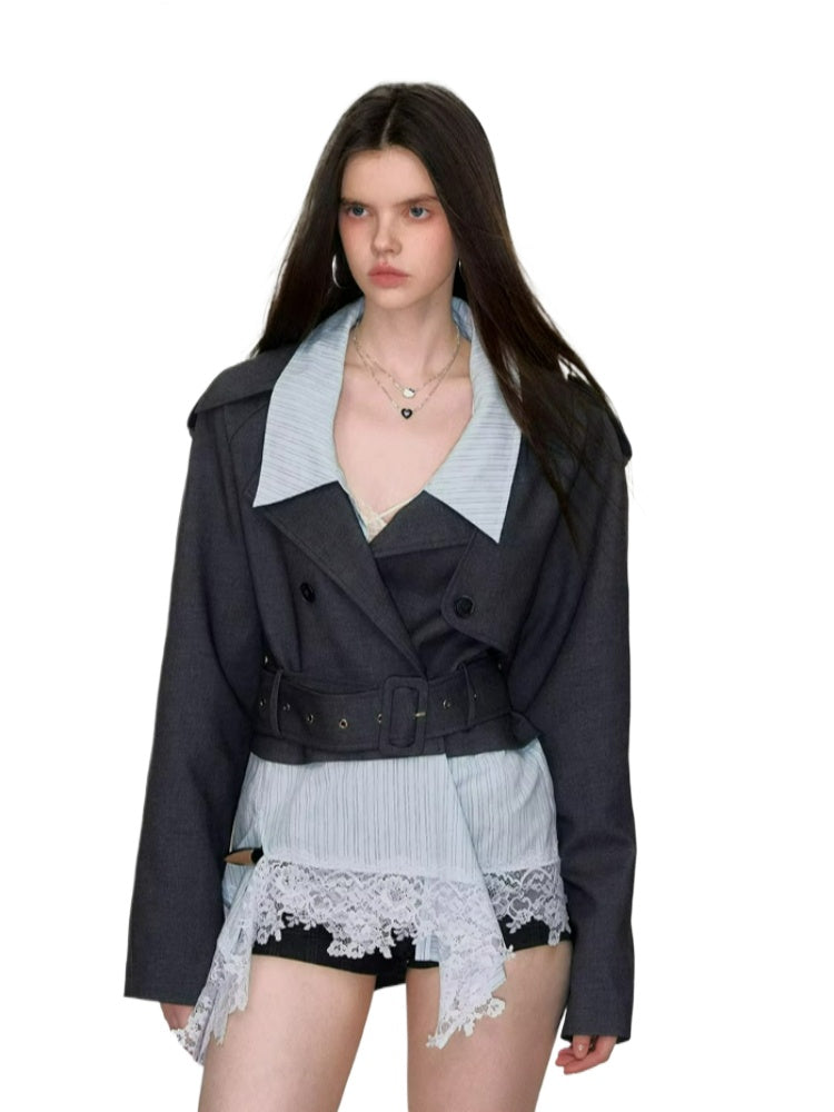 Detachable Faux Layered Blazer