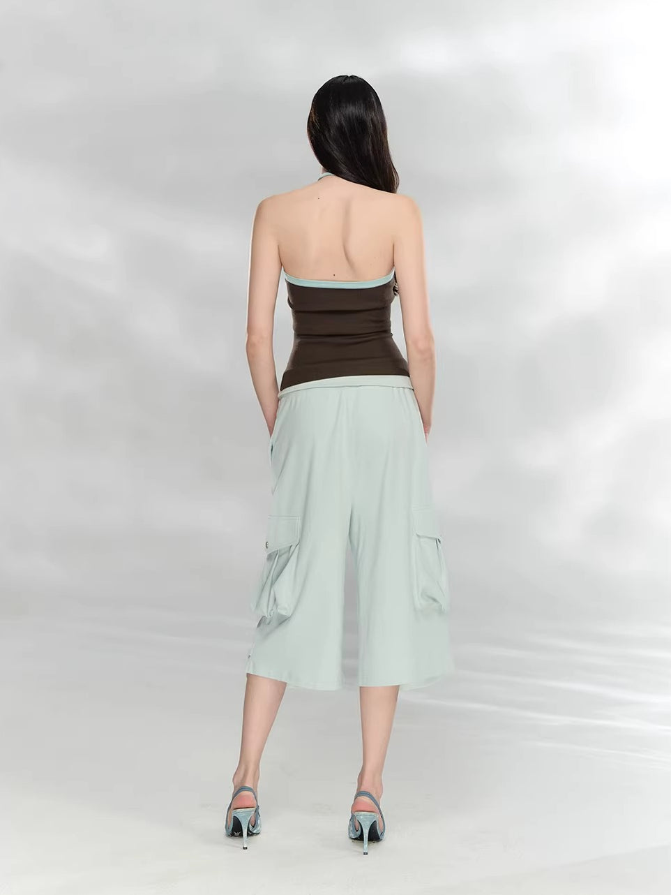 Waffle Cargo Cropped Pants