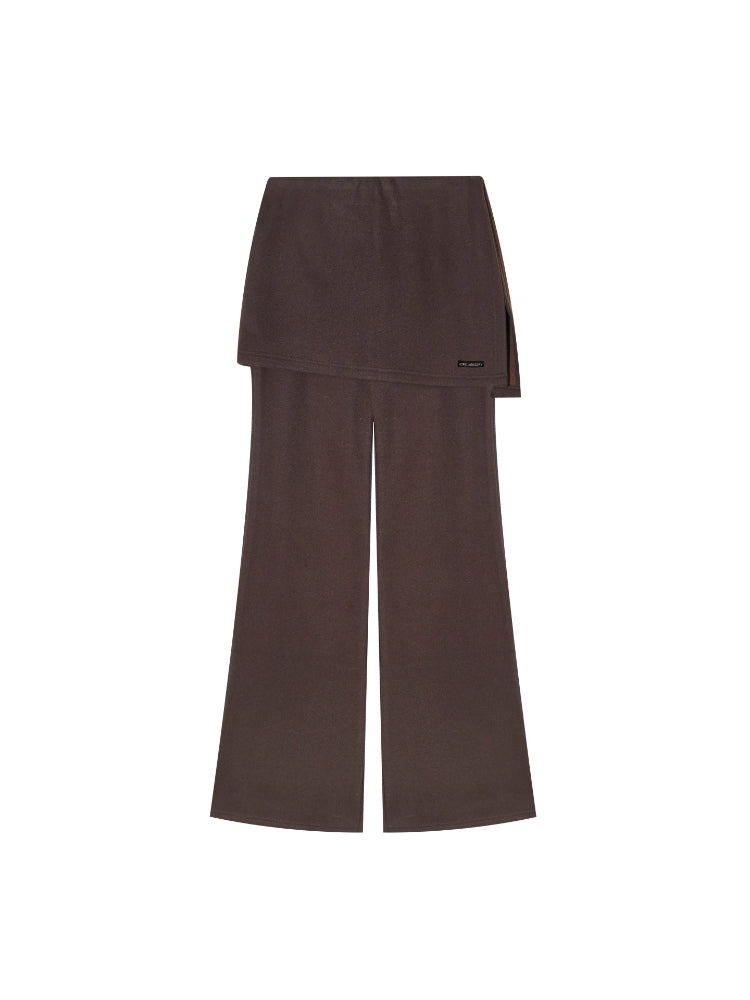 Mock Two-Piece Knit Flare Pants