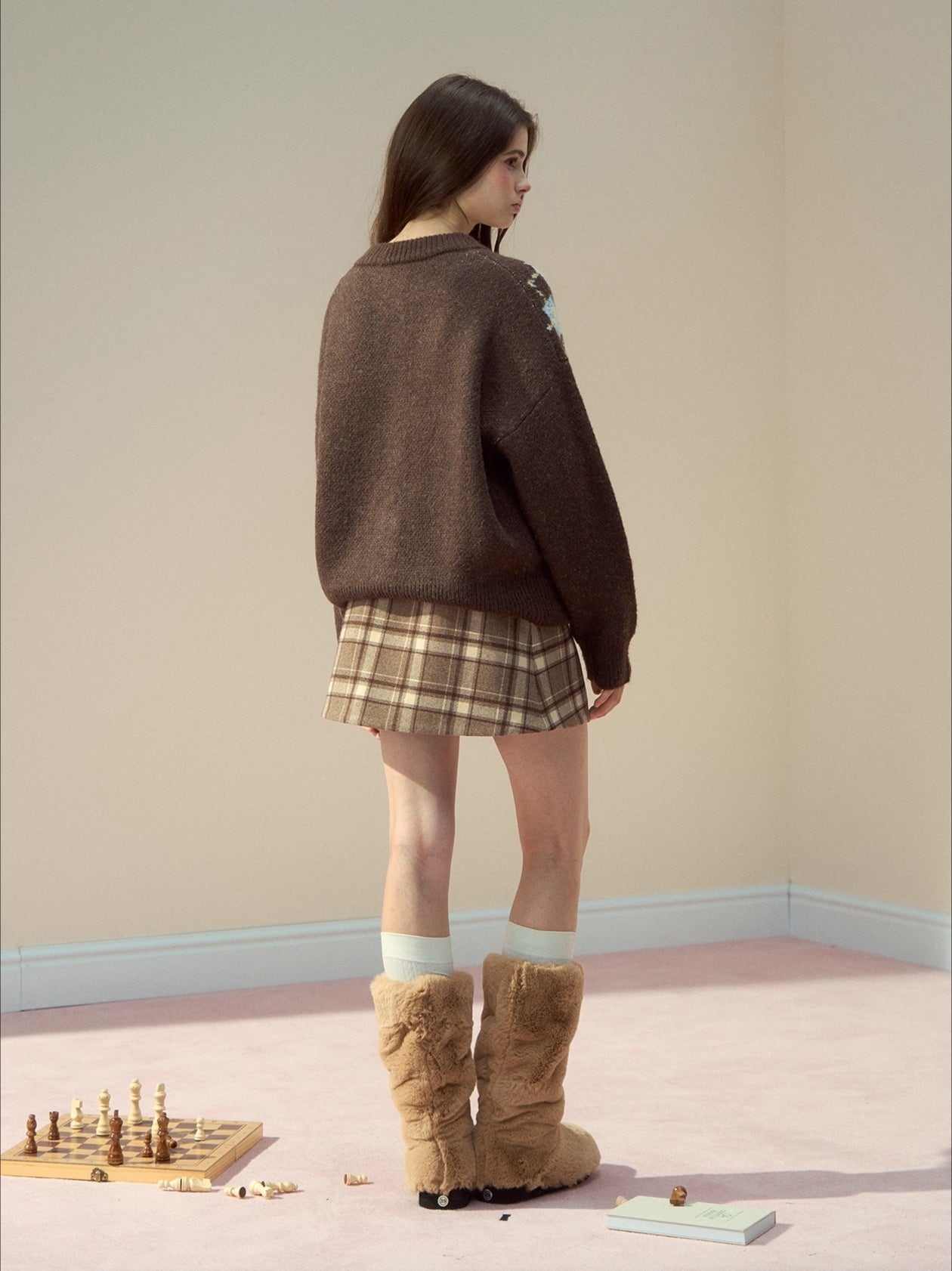 Fair Isle Wool Blend Toggle Buttons Sweater