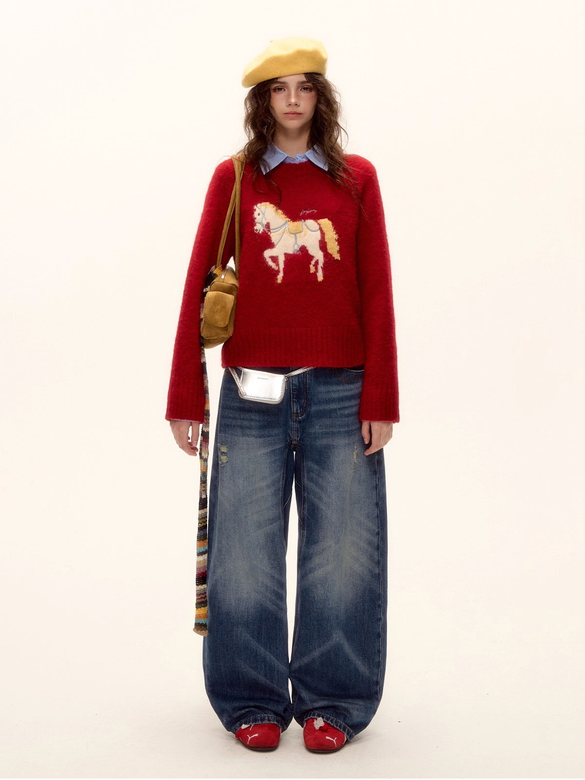 Playful Pony Embroidered Sweater