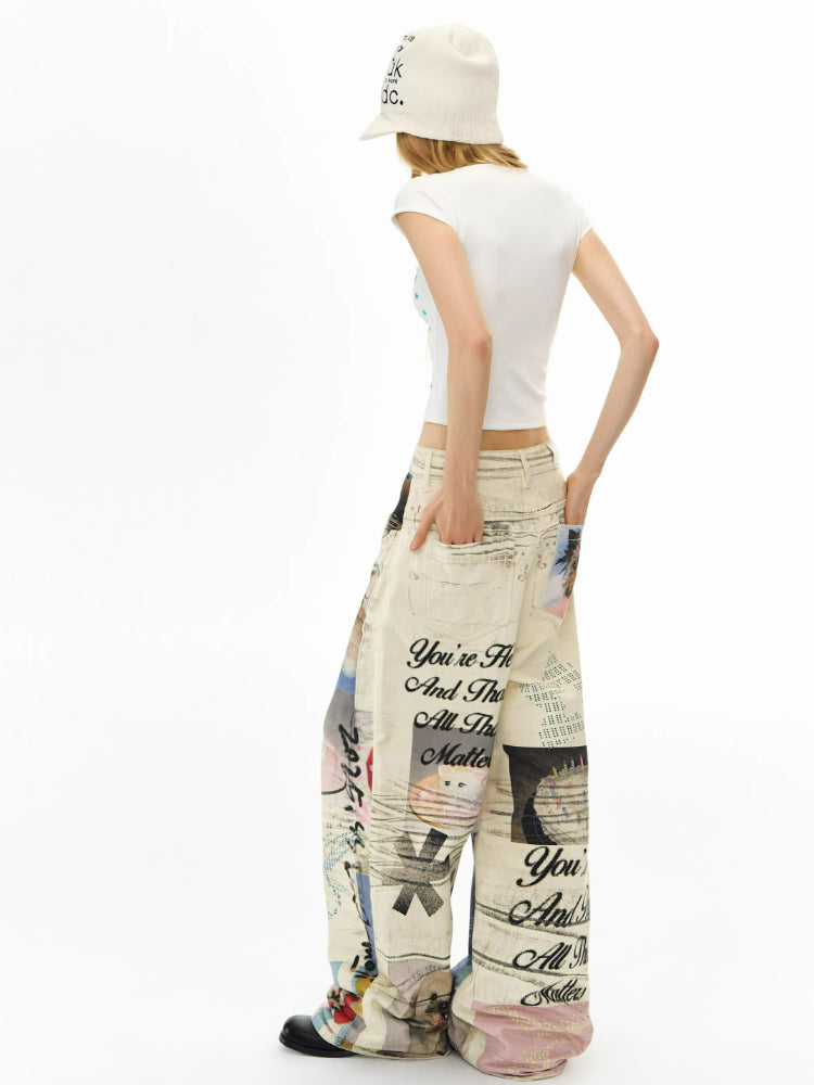 Flocked Star Print T-Shirt