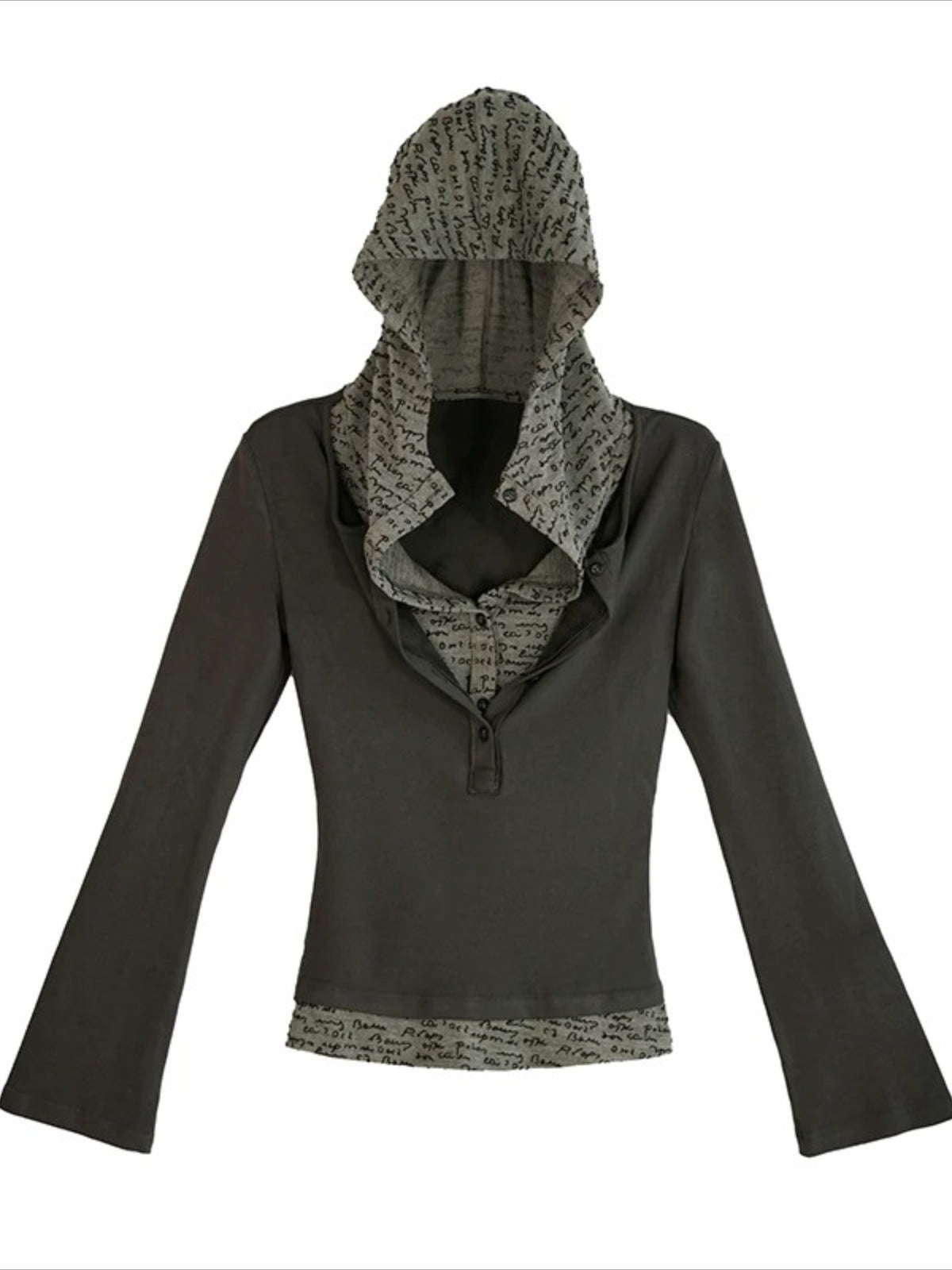 Layered Punk Hooded Top