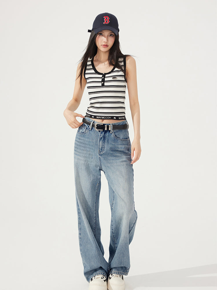 U-neck Striped Knitted Vest