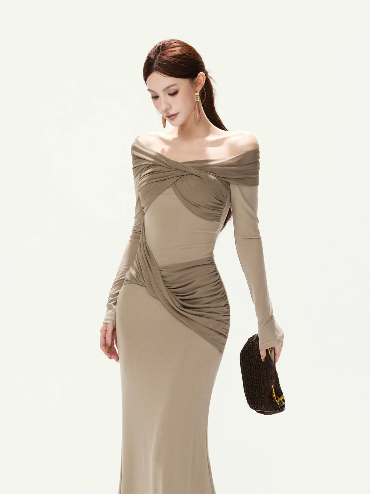 Mesh Shoulder Mermaid Dress