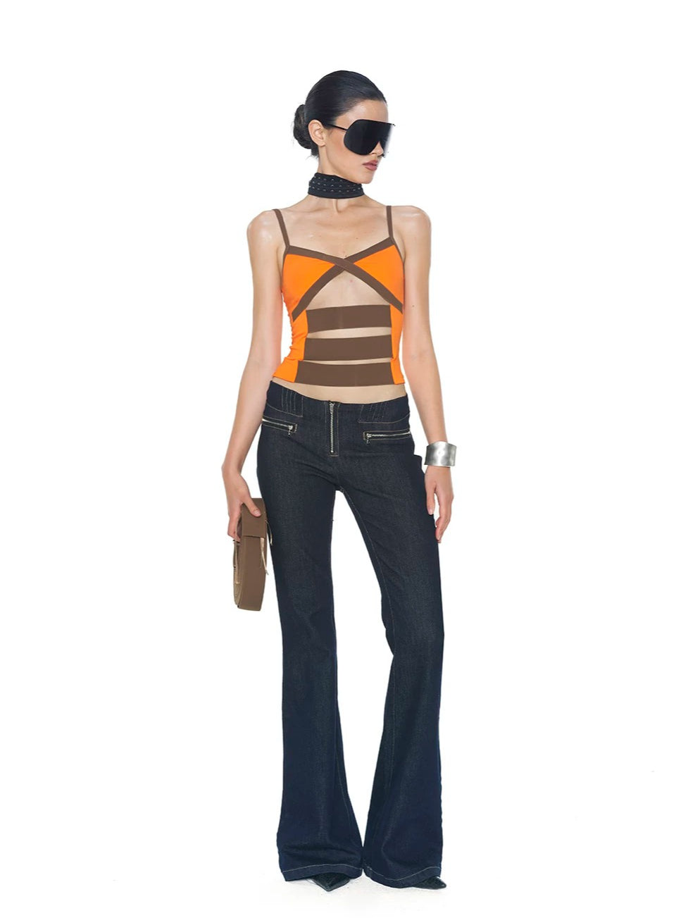 Low-Rise Zip Flare Jeans