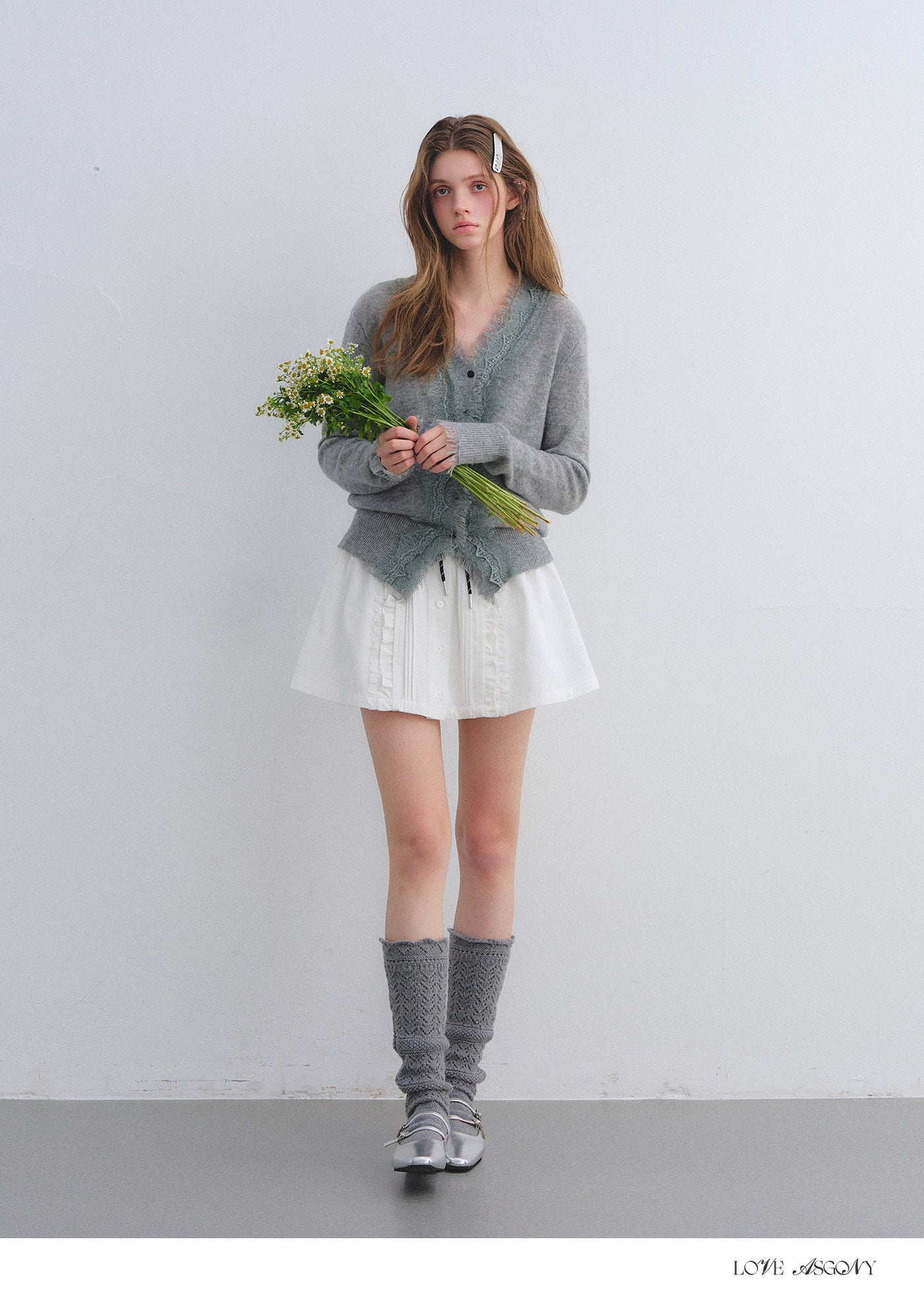 Ruffle Drawstring Mini Skirt