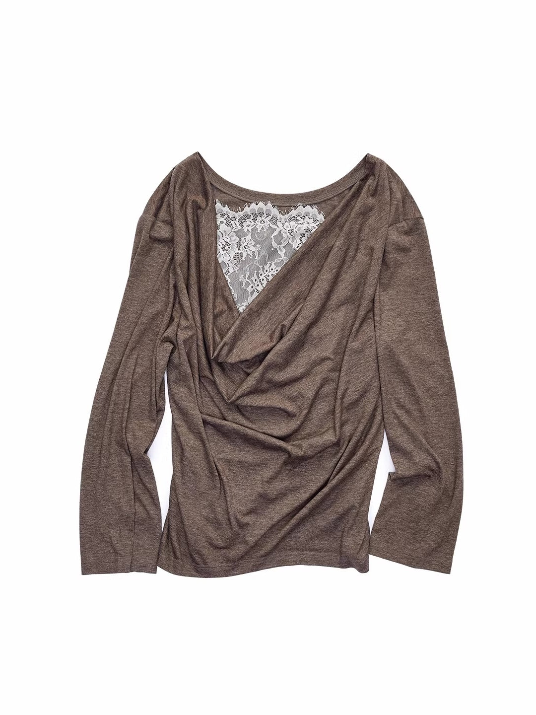 Lace Draped Neck Top