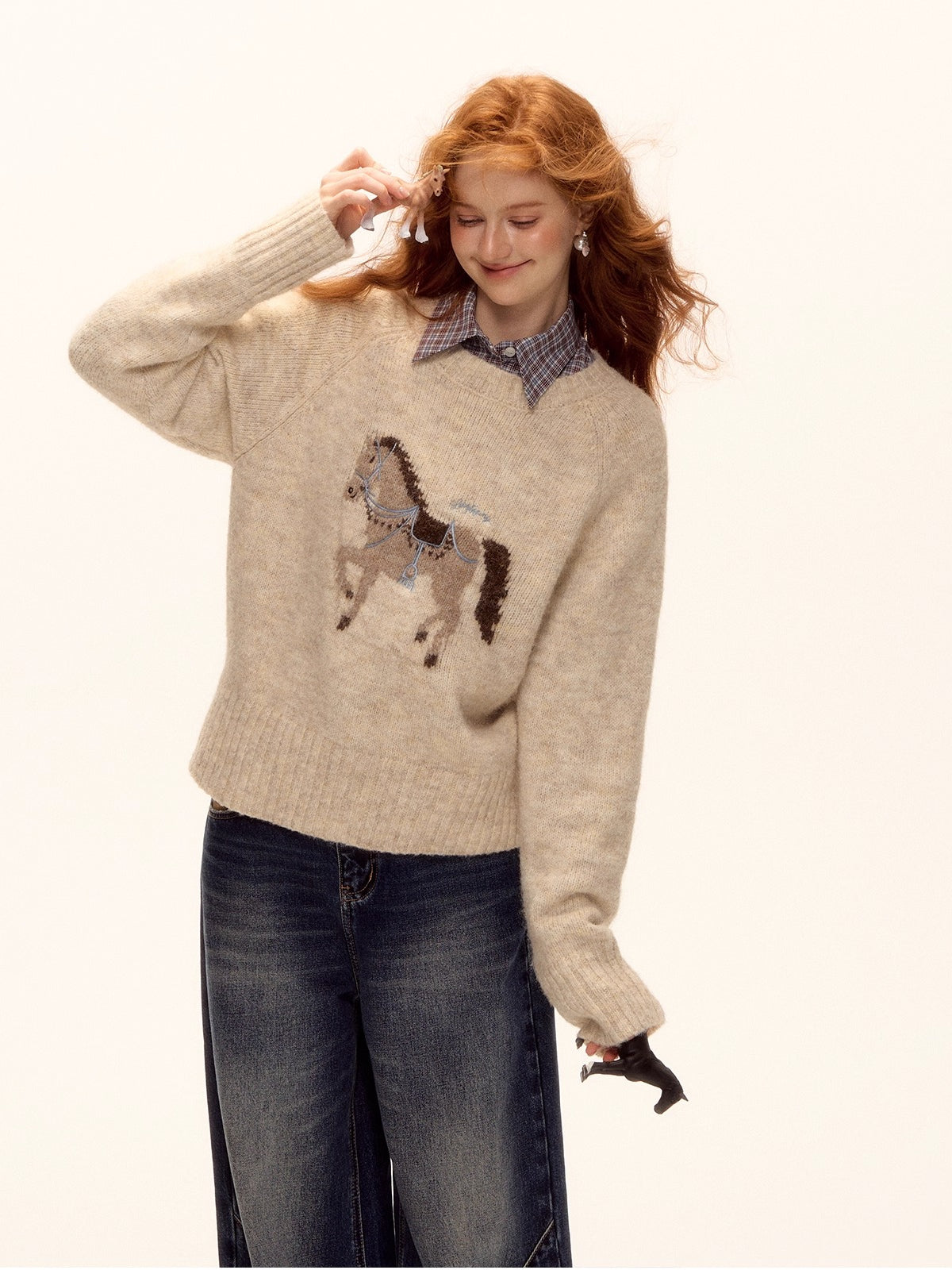Playful Pony Embroidered Sweater