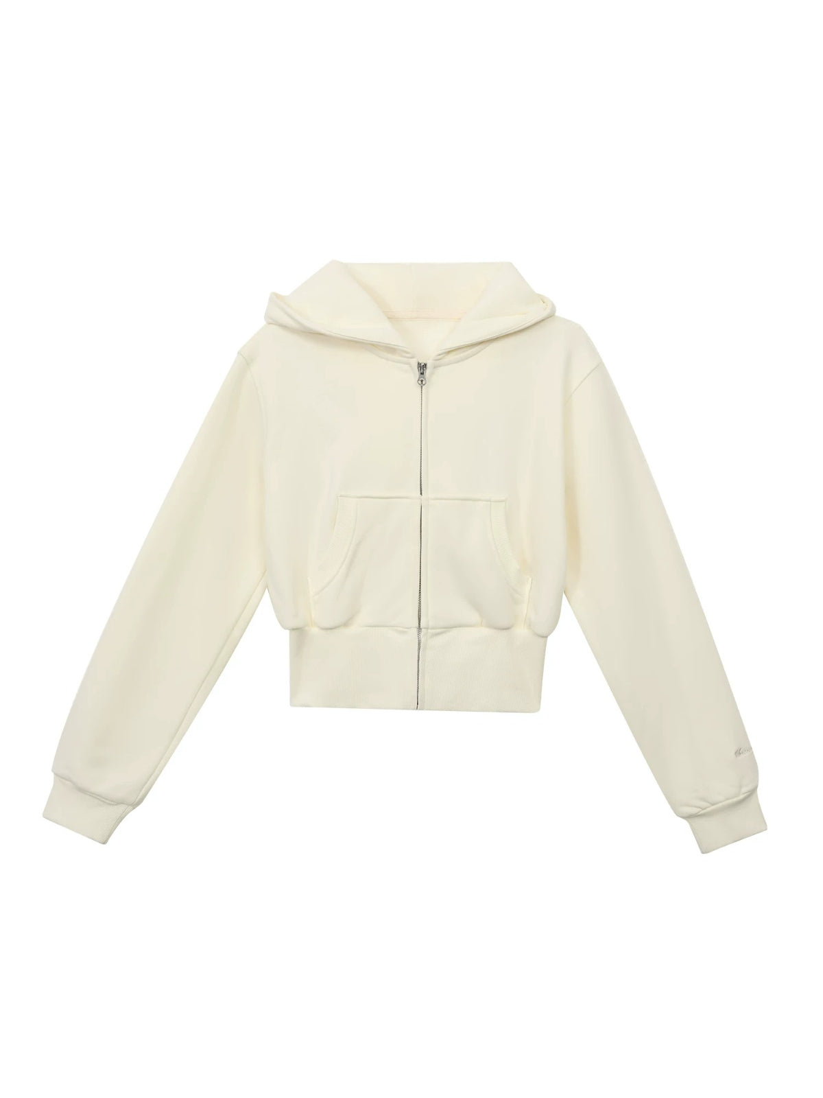 Cropped Hooded Sweatshirt Jacket