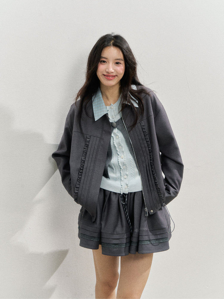 Romantic Order Wool Jackets & Skirt Set