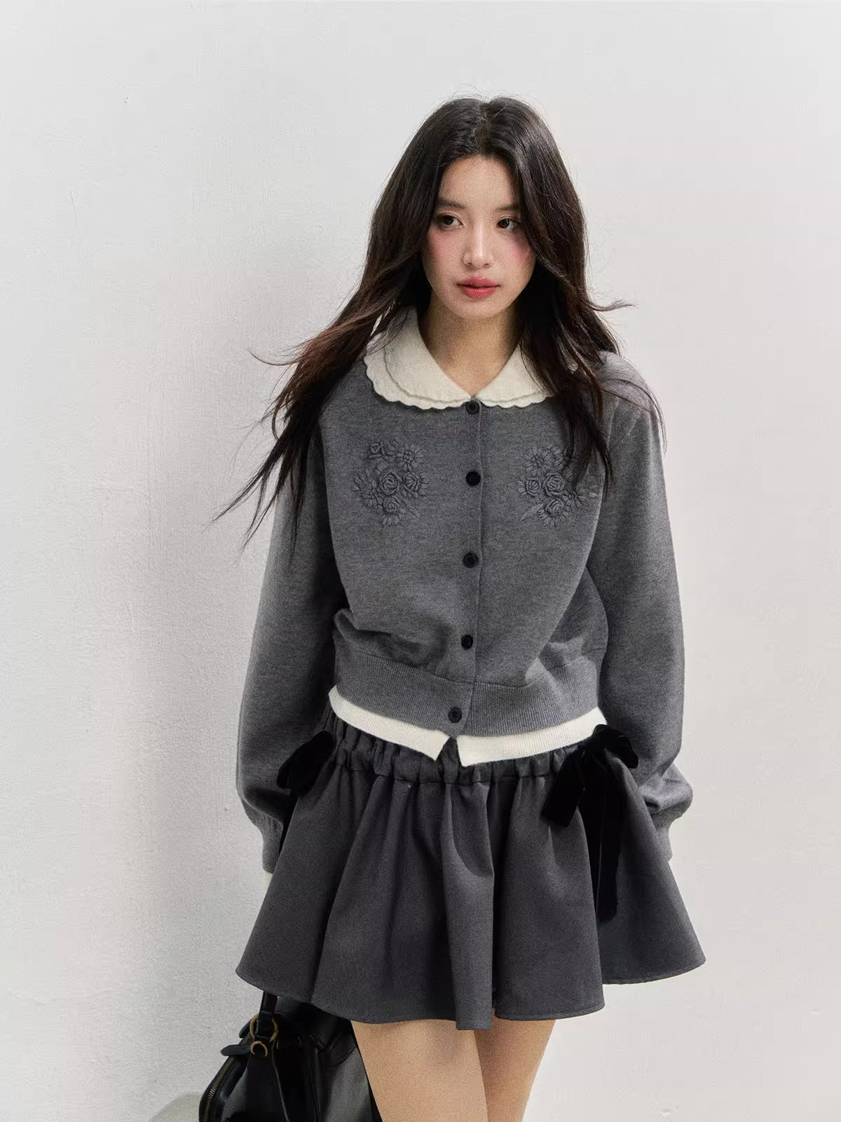 Crochet Doll Collar Cardigan