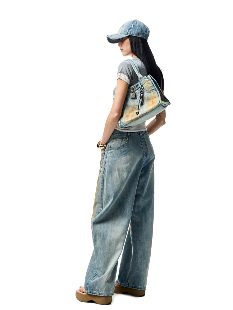 Color-Blocking Fake Two-piece Knit Polo Shirt